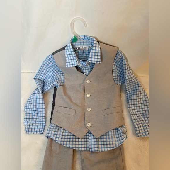 three piece grey and blue suit size 5 - Picture 7 of 10